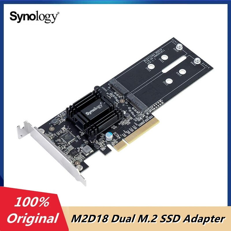 Synology 丮   Ȯ , M2D18 M.2 SSD ī PCIe 2.0, 2 x M.2
